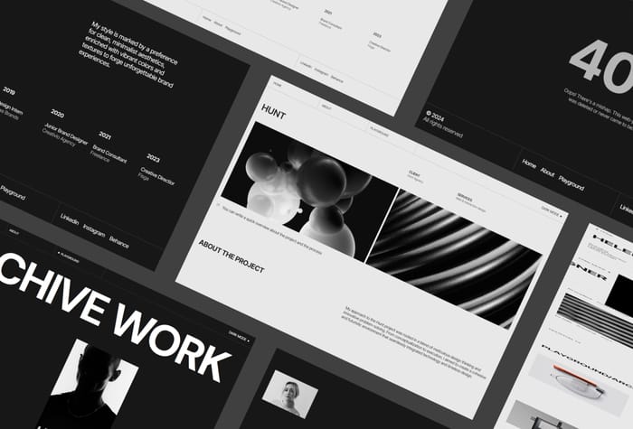 Lumino — Neutral Portfolio Template - Clean, minimal, and neutral portfolio template, crafted with a grid-based approach to the layout. The navigation system was designed to provide a sleek and smooth feeling when using the site.