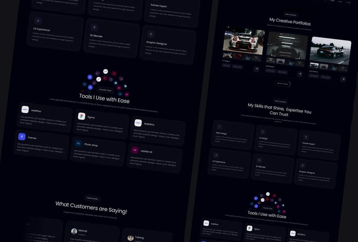 Oliox — Modern portfolio - Are you bored with boring and outdated portfolio templates? This Framer template is the best tool for designers and developers to showcase their work in a sleek, modern, and charming way.