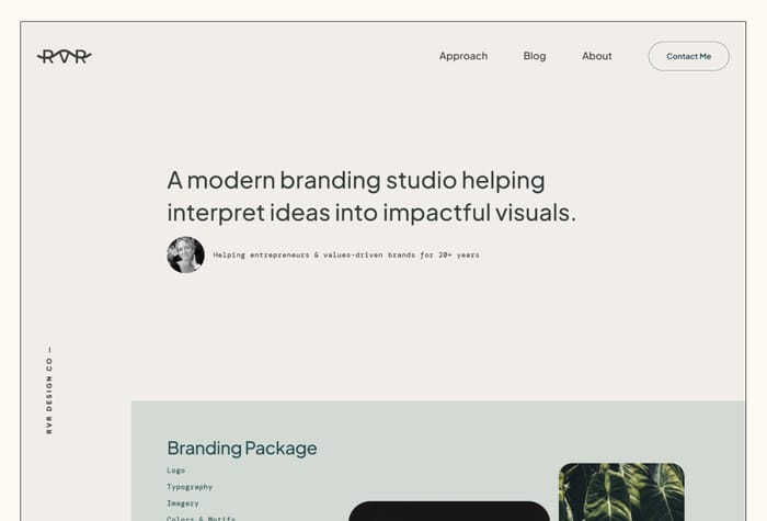 River — Minimal Portfolio - This template is perfect for the startup designer and entrepreneur with a minimal but impactful portfolio design and ability to scale as your business grows.