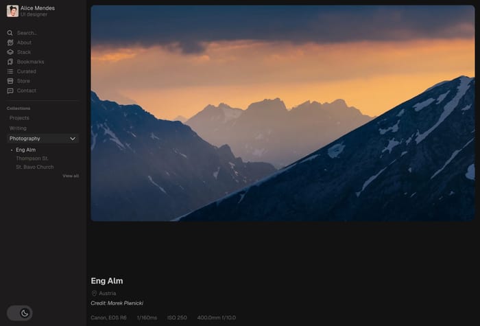 Peek — Personal Portfolio Template - A minimal personal website template to help you write, sell, and showcase your best work. Filled with delightful details and built to scale.