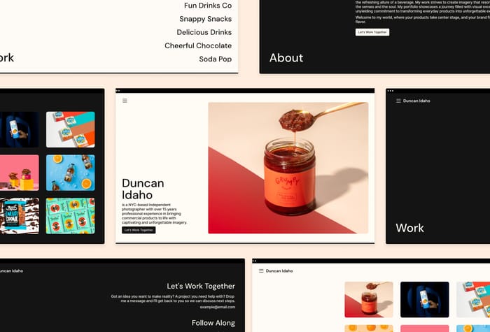 Duncan — Simple Portfolio - Duncan is a modern, refined portfolio template that is perfect for artists, creatives, designers, and photographers seeking an elegant showcase of their work. It features 5 unique pages with clean and clear designs, a versatile CMS, light and dark mode, and is fully responsive.