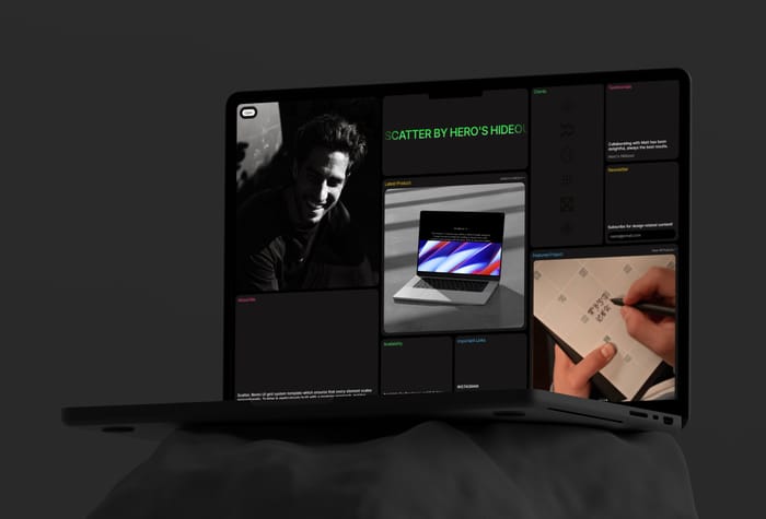 Scatter — Bento Grid Portfolio - Scatter, Bento UI grid system template which ensures that every element scales proportionally. Scatter is built with a modular approach, making customization a breeze. Whether you're a seasoned developer or new to Framer, the template offers complete customization, allowing you to tailor each section with ease.
