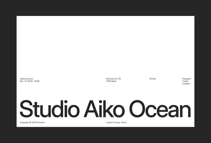 Ocean — Portfolio Website - Ocean portfolio has a strictly typographic expression. With a clean editorial look, featuring simple grid. Designed for creatives, design studios, freelancers, and personal portfolios.