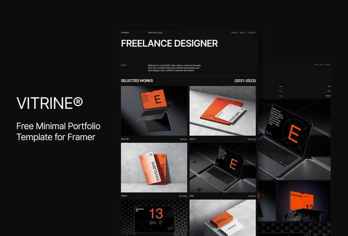 VITRINE — Minimal Portfolio Template - A meticulously crafted minimal portfolio template designed for the modern creator. Featuring a sleek one-page layout with integrated CMS for seamless project showcases.