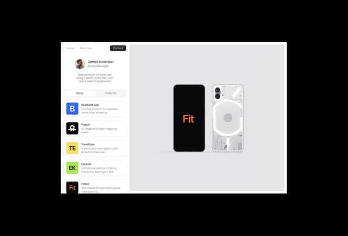 Imagen — Portfolio Template - VisualFolio – The perfect web template for UI/UX, product designers, photographers, and creatives. Elevate your portfolio with striking visuals and compelling case studies. Let your work shine with VisualFolio's sleek design, crafted to make your images and achievements stand out.