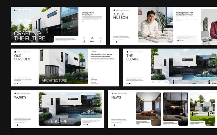 Nilsson - Architecture Website Template - Nilsson, a minimal Architecture Webflow Template tailored for your architecture and architectural firm's online presence. This template features all the necessary components to construct a flawless online platform for your architecture company.