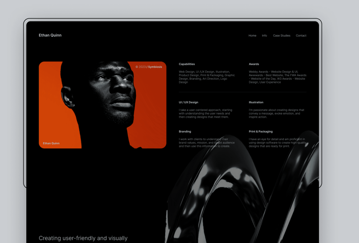 Symbiosis — Modern Portfolio Template - Symbiosis is a cutting-edge portfolio template that offers a seamless blend of modern design and advanced functionality. Its sleek, minimalist layout is designed to highlight your work and accomplishments, while its intuitive interface makes it easy for visitors to navigate and explore your content.