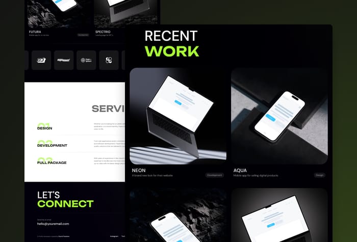 Profolio — Template Portfolio - Profolio is a modern and customizable website template designed for showcasing your freelance work. With its sleek design and easy-to-navigate layout, it's perfect for writers, designers, developers, marketers, and more. 