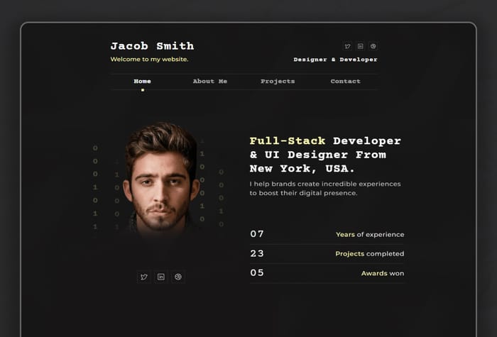 GameFace — Personal Portfolio Framer Template - A simple but visually striking personal template aimed at developers or designers. Introduce yourself, show your track record and display your work effortlessly with Game Face.
