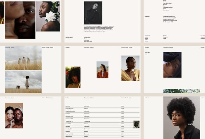 Iris Wade — Creator Portfolio Template - A clean and modern design that makes an excellent choice for photographers, creators or designers seeking a professional online presence. The sleek and minimalistic layout paired with stunning animations creates a truly immersive experience.