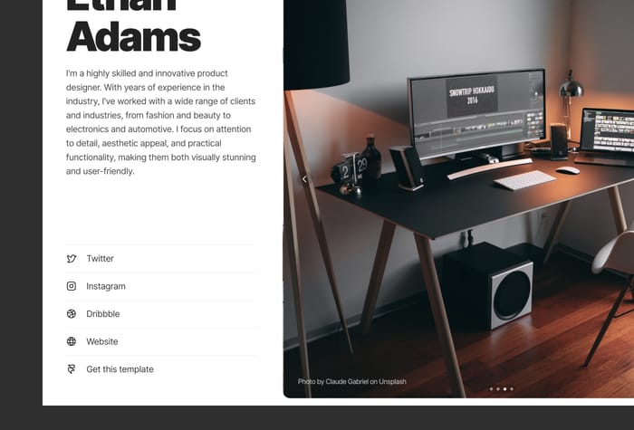 Character — Social Landing Page Template - Character is a Framer template that is meant to be the landing page for you. Need a link in your social media profiles? Need a simple page that directs people to various other links? You can use this.