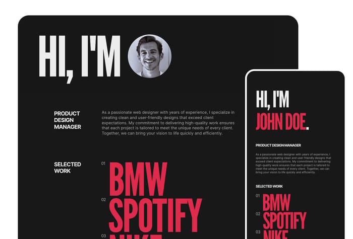 Massimo — Minimalist Freelancer Portfolio Template - Massimo® is a portfolio template designed for Framer, featuring a minimalist and clean design that is well-suited for freelancers, designers, and simple portfolio sites, among other use cases.