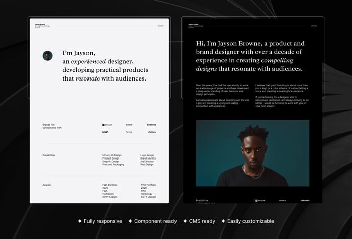 Apophis — Modern Portfolio Template - Apophis is a sleek and modern minimal portfolio template designed for creatives and professionals who want to showcase their work in a clean and elegant way. Developed with simplicity and functionality in mind, Apophis features a minimalist layout that allows your work to take center stage.