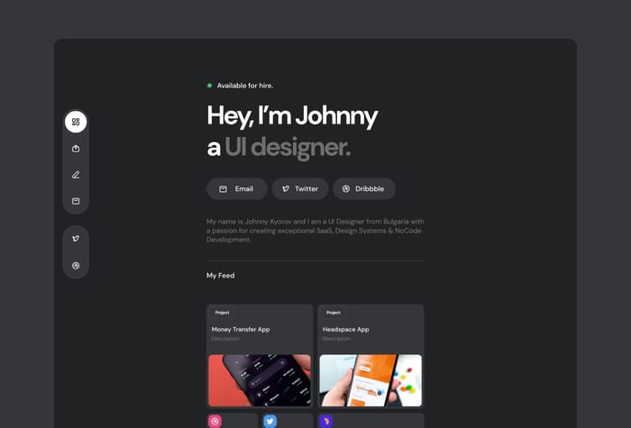 FeedFolio — Personal Page Template - FeedFolio is a Framer Template designed to showcase your latest projects, social posts or blogs on a beautiful feed page with a big library of customizable components. It includes Light &amp; Dark Mode with some subtle but elegant effects and a built-in CMS collection.