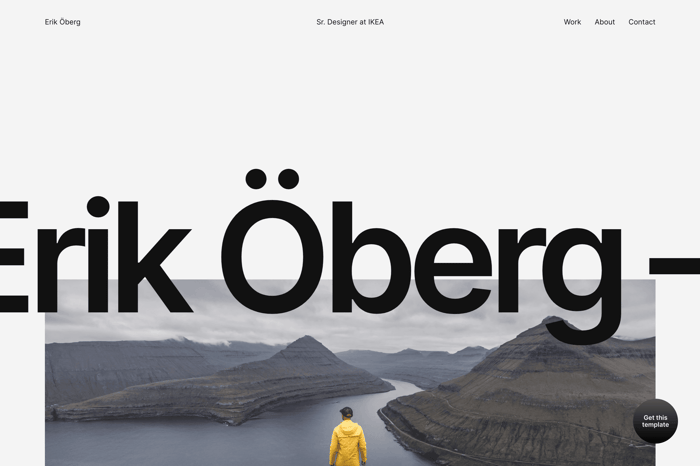 Öberg — Personal Portfolio Template - Introducing Öberg - a stunning personal portfolio template designed with designers in mind. The template features a minimalistic Scandinavian design, focusing on the beauty of typography, making it perfect for those who want to let their words speak louder than their visuals.