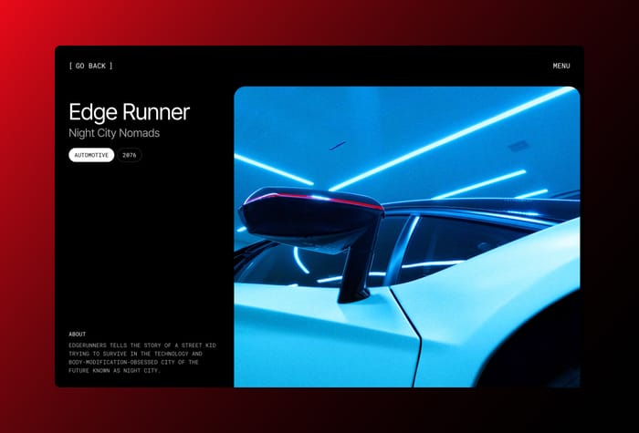 Future — Cyberpunk Portfolio Template - Step into the future with Future Folio, a Cyberpunk-themed Portfolio Template built exclusively for Framer. Its sleek and minimal design is perfect for Artists, Designers, and Photographers looking to showcase their work in style and make a lasting impression.