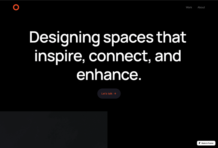 Depth — Minimal Portfolio - A minimalistic and visually striking portfolio template built for Framer. With its deep, dark color palette and impactful typography, this template will elevate your portfolio and make a lasting impression on visitors. The simple layout focuses on showcasing your work, allowing it to take center stage.