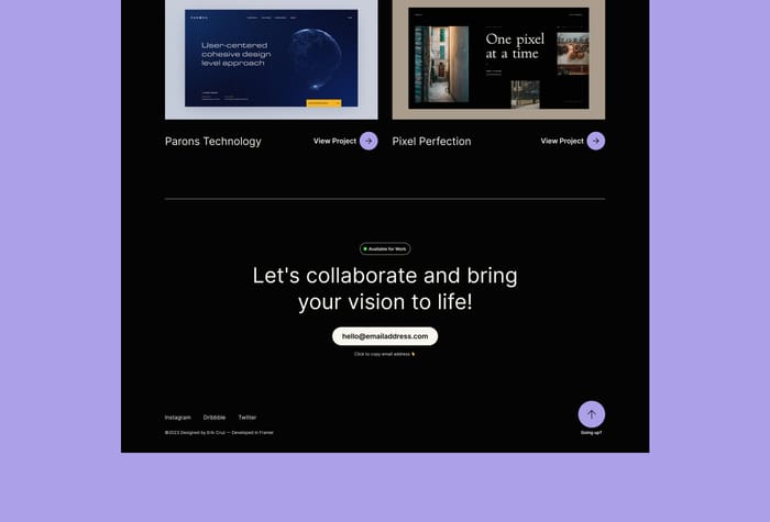 Lucidity — Portfolio Template - The Lucidity Framer template is a portfolio for designers that prioritizes the core aspects that truly matter in a portfolio. You and your work. Features include the ability to copy email address to clipboard, upload/download resume, CMS is used for project pages and it's fully responsive.