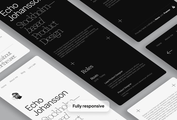Echo — Portfolio Template - Echo is a sleek portfolio and professional website Framer template. It's the perfect way to make a lasting impression on potential clients and collaborators. Whether you're a designer, marketer, or developer, Echo has everything you need to create an impressive online presence.
