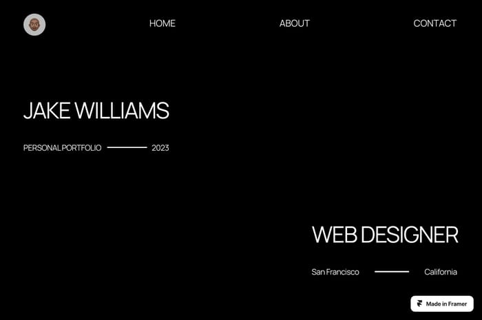 Clean Portfolio site template - This minimal, clean and modern portfolio template, designed using Framer, features dynamic animations and micro-interactions that add a touch of elegance to the user experience. The design is sleek and easy on the eyes, making it perfect for showcasing your work or highlighting your skills and services. The template is fully customizable, allowing you to make it your own and stand out from the crowd. The micro-interactions and animations provide a subtle but effective way to guide the user through the site, making it easy to navigate and explore your content. Overall, this template is a great choice for anyone looking to create a visually striking and user-friendly portfolio website.

