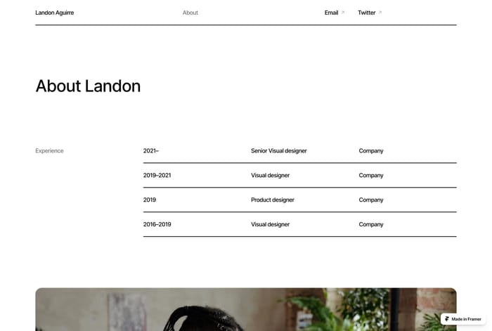 Minimal Design Portfolio - Show off your work with this clean and minimal Framer template. Perfect for designers, freelancers, and creatives. Launch a new portfolio, fast. It's accessible, fast, SEO-optimised — and looks great on any device.