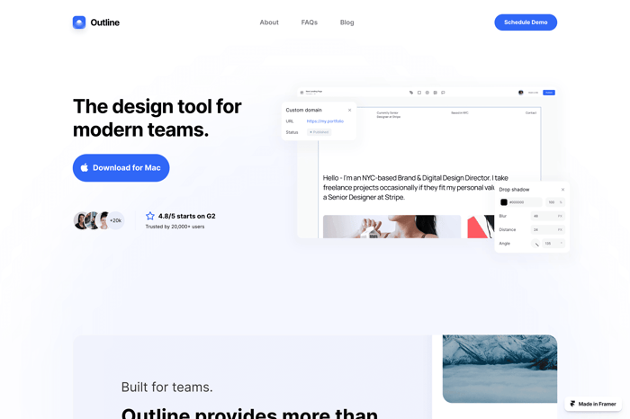 Outline — Template for SaaS Companies - Showcase your startup with this light, powerful, fully responsive website template, blog included.