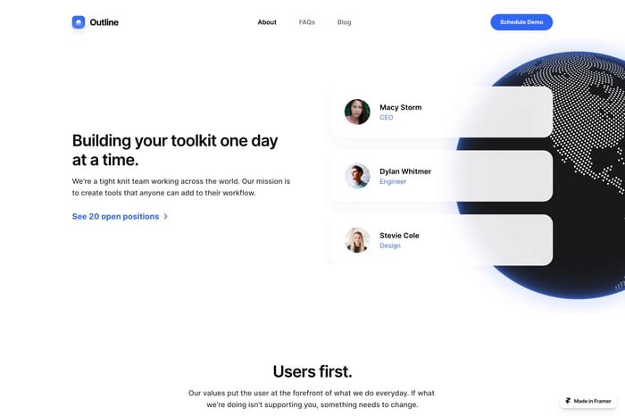 Outline — Template for SaaS Companies - Showcase your startup with this light, powerful, fully responsive website template, blog included.