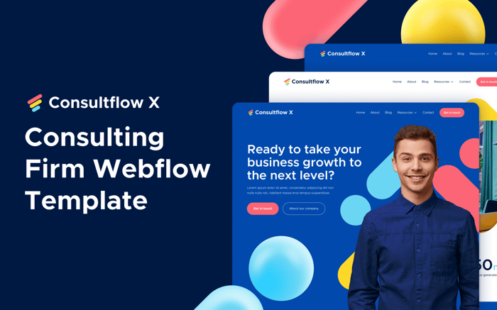 Consultflow X - Consulting Website Template - Want an unique website design style that stands out from your competitors? Get Consultflow X, our ultimate corporate Webflow Template that includes a total of 29 unique pages. Buy Consultflow X today, and get your website ready as easy as 1, 2, 3.