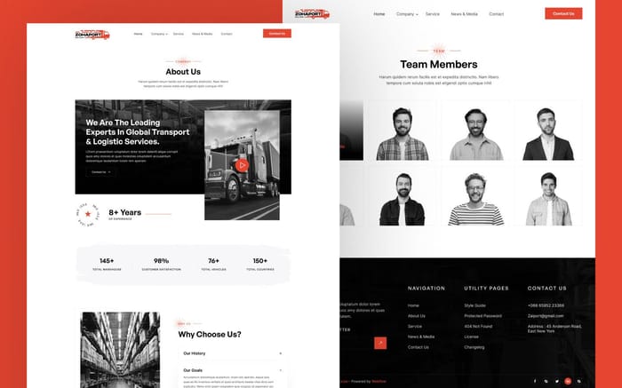 Zohaport - Transport Website Template - Zohaport - Transport Website Template is a modern template for creating a transport website. Minimalistic Transport Business Template for your needs and dreams. This Webflow template is clean and easily customizable.