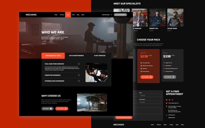 Mechanic 128 - Cars Website Template - Mechanic 128 is a Professional Webflow Template for cars, automotive and mechanics services.