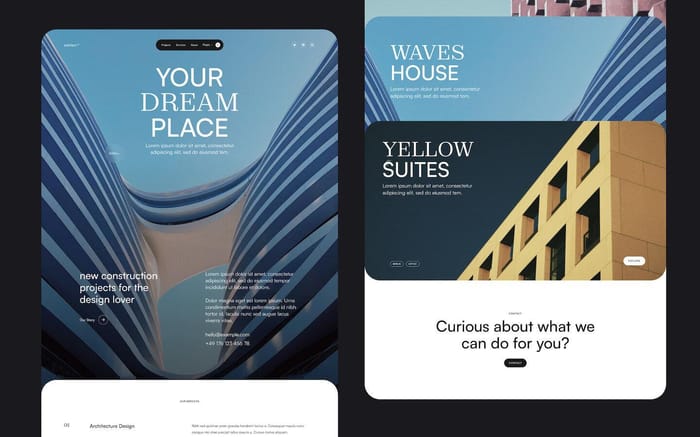 Arkitect - Architecture Website Template - Arkitect is a modern Webflow template perfectly suited for architecture or real estate businesses. It comes with an elegant and minimal design, advanced interactions and CMS and Ecommerce integration.