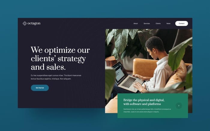 Octagon - Consulting Website Template - Octagon Webflow template is highly suitable for creating websites for consulting companies, financial enterprises, investment businesses, and agencies.