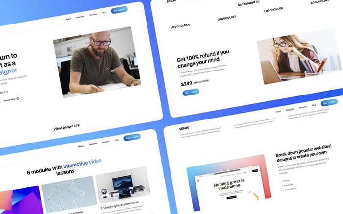 SELLOC - Coaching Website Template - SELLOC is a perfect one-page website template designed to be used when launching a new online course. It features a clean minimalist theme and includes everything needed to create a high-converting landing page.