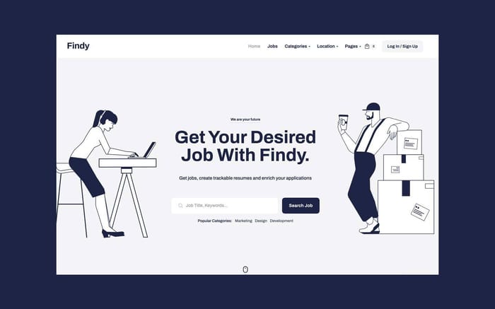 Findy - Job Portal Website Template - Findy is a powerful, responsive, and high-performance job board Webflow template with awesome features for a job platform.