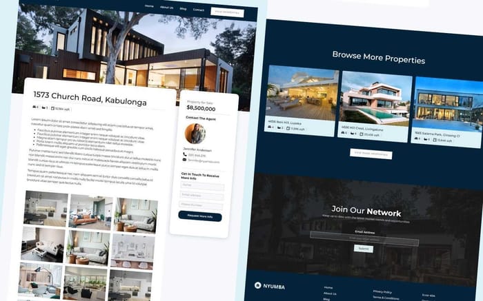 Nyumba - Real Estate Website Template - Nyumba is a clean modern real estate webflow template. Showcase your properties for rent or sale with a professional Webflow Template like Nyumba today!