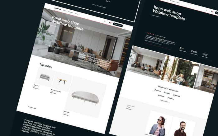 Kona - Retail Website Template - Kona is a carefully designed and modern retail template with 3 UNIQUE landing pages, made to get your website up and running ASAP.