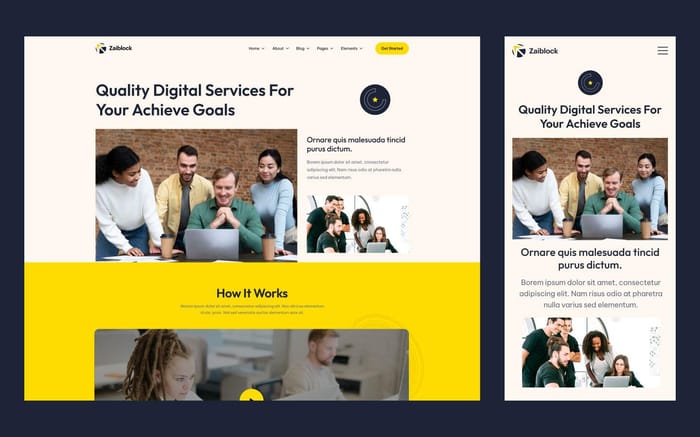 Zaiblock - Startup Website Template - Zaiblock is a fully-responsive website template to build your upcoming business website. Zaiblock is a responsive modern Webflow template for business websites with 4 different Home, 60+ elements, 18 Inner Pages, and all essential CMS features.