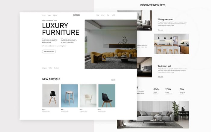 Kolik 128 - Furniture Website Template - Kolik 128 is a Webflow Template for furniture, interior, fashion, modern, clean, e-commerce, shop, interior design, home decor, store, design, portfolio, online store.