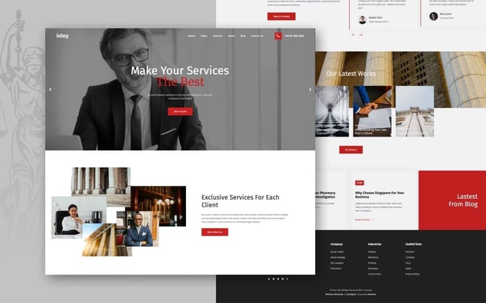 Inloy 128 - Attorney Website Template - Inloy 128 is a Webflow Template for attorney, law, lawyer, business, advocate, legal, corporate, law firm, justice, accountant, consulting, court, insurance, advisor, attorneys, law office, legal office, counsel.
