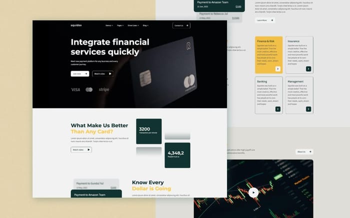 Squidex 128 - Finance Website Template - Squidex 128 is a Webflow Template for finance, business, corporate, consulting, agency, financial, company, advisor, accountant, investment.