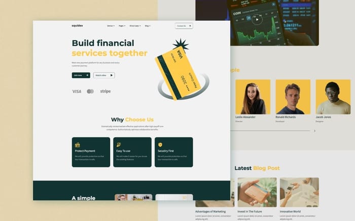 Squidex 128 - Finance Website Template - Squidex 128 is a Webflow Template for finance, business, corporate, consulting, agency, financial, company, advisor, accountant, investment.