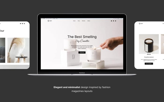 Soy - Small Business Website Template - SOY is a perfect landing page template for creators looking to launch a sales website. Adjust this template to fit your brand in a few clicks. Build an effective landing to drive traffic to your product or service.