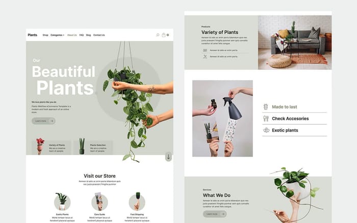 Plants - Florist Website Template - Plants Webflow eCommerce Template is a modern and fresh approach of a Plants online store that you can have in no time, customize it as want and create a unique website for your business.