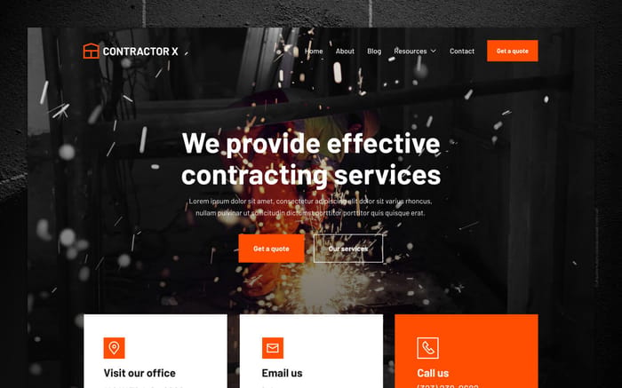 Contractor X - Construction Website Template - Take your construction business to the next level. Get Contractor X, our premium construction Webflow Template created for contractors, construction companies, and architecture firms looking to have an amazing website design.