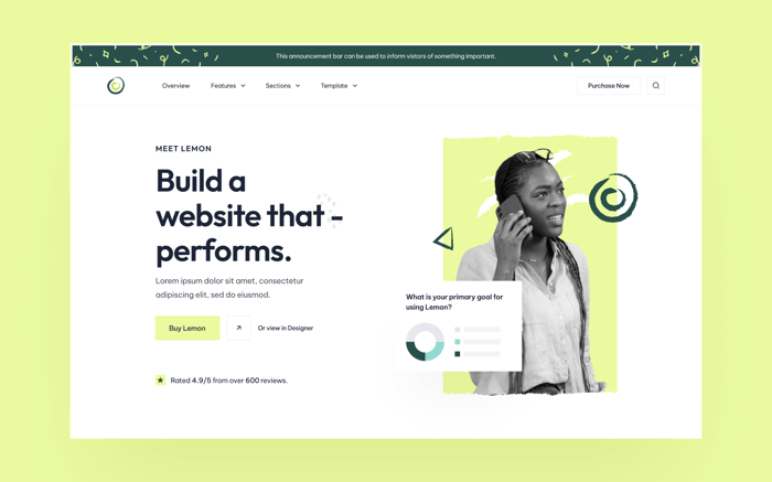 Lemon - Small Business Website Template - Meet Lemon, the perfect template for your next enterirse or traditional business website. Lemon provides a foundation to create incredible online experiences that not only looks great, but also perform at the highest level, across all devices.