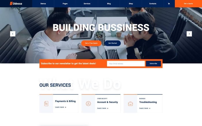 Odessa 128 - Small Business Website Template - Odessa 128 is a Webflow template for corporate, agency, marketing, company, startup, finance, consulting, app, small business, coaching, accounting, investment, insurance.
