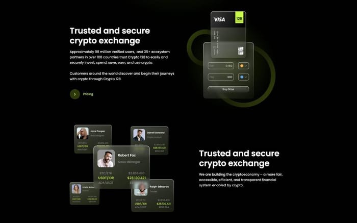 Crypto 128 - Startup Website Template - Crypto 128 is a Webflow Template for cryptocurrency, bitcoin, blockchain, ico, crypto, business, startup, cryptocurrency advisor, cryptocurrency investments, mining, crypto currency, coin currency, agency.