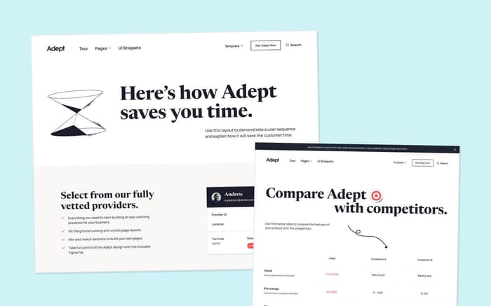 Adept - Startup Website Template - Packed with charming design flourishes, Adept injects life and a bit of fun into the seen-it-all SaaS template space. Built with software startups in mind, Adept is laden with the essential pages and features you’ll need to get started.