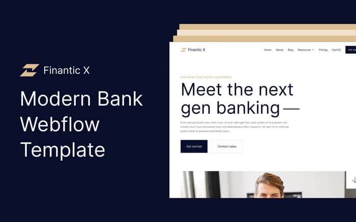 Finantic X - Startup Website Template - Looking to launch a fintech startup, investment firm, or similar? Presenting Finantic X, our premium banking Webflow Template created for companies in the finance industry looking to have a website with a sleek and professional design.