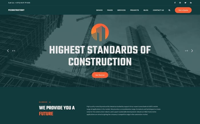 Peconstructiony - Construction Website Template - Pecontructiony is a Webflow Template for construction, architecture, building, industry, renovation, engineering, interior, industrial, handyman, plumber, architect, factory, under construction, constructor, real estate, electrician website.